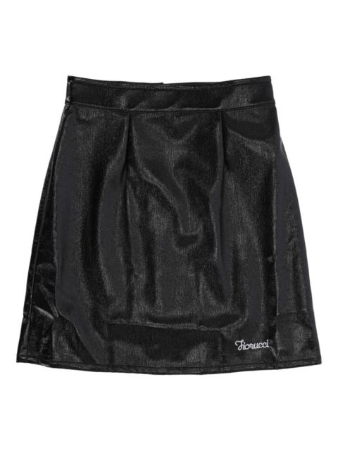 logo-embroidered mini skirt