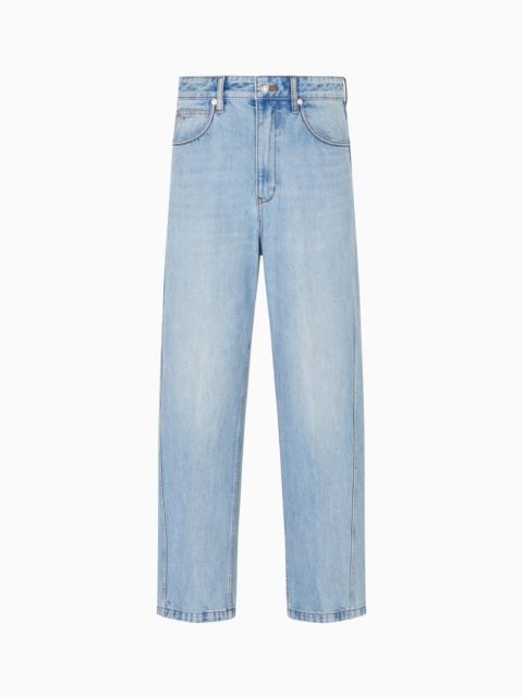 J80 BAGGY TWIST-FIT, STONE-WASHED DENIM JEANS