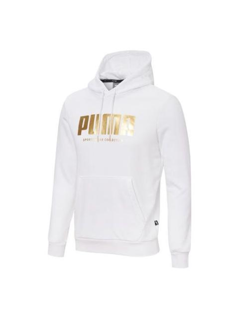 PUMA Holiday Bronzing Printing Sports Pullover White 586351-02