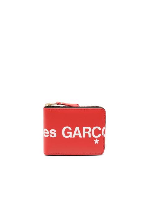 logo-print leather wallet