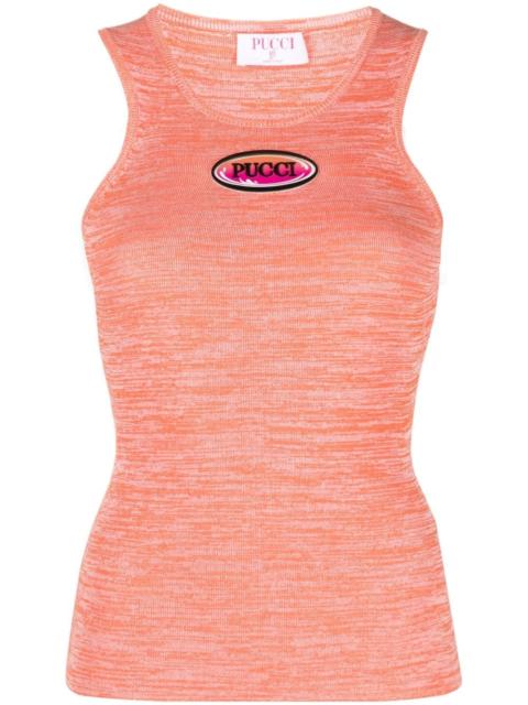 logo-appliquÃ© knit tank top