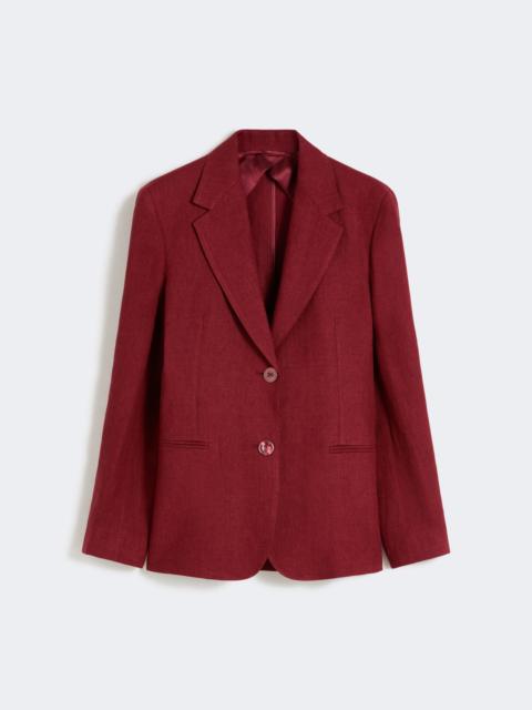 Linen twill blazer - BRICK RED