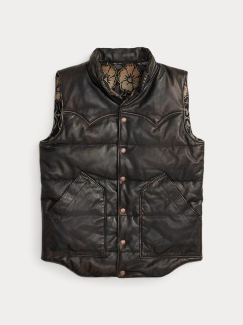 Reversible Leather-Jacquard Vest