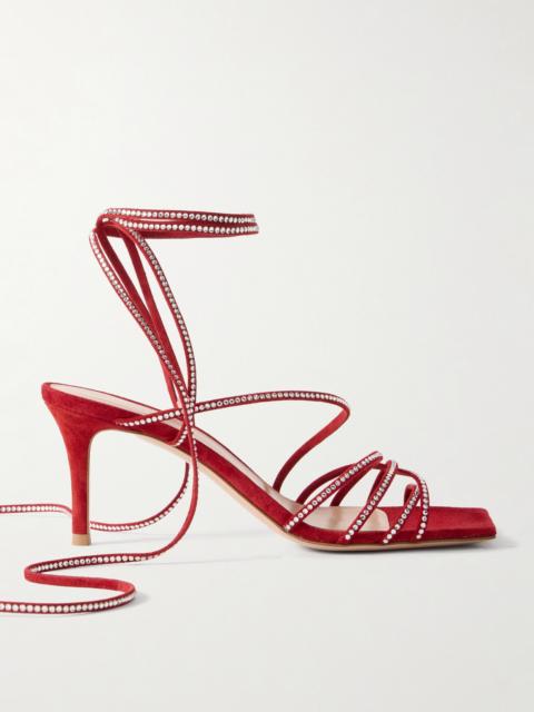 75 Crystal-embellished Suede Sandals