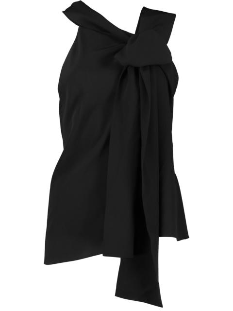 Sleeveless Blouse With Lavaliere Collar