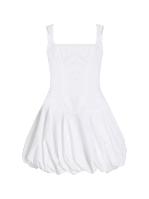 Juni Bubble-Hem Cotton-Blend Corset Mini Dress white