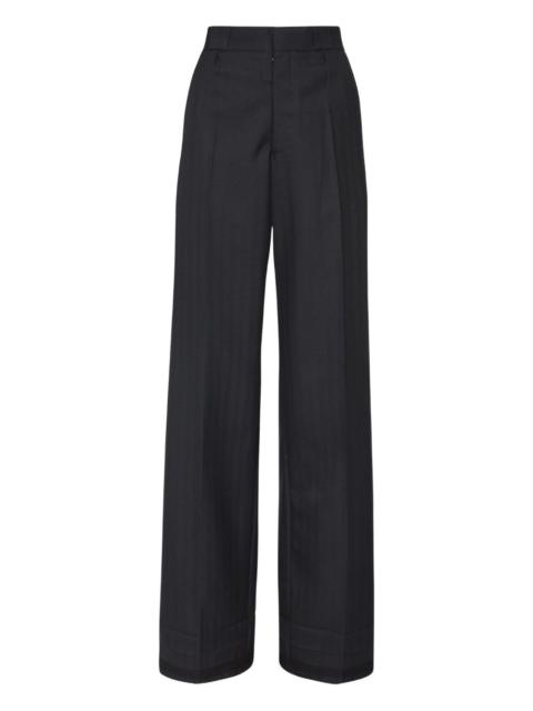high-waisted trousers
