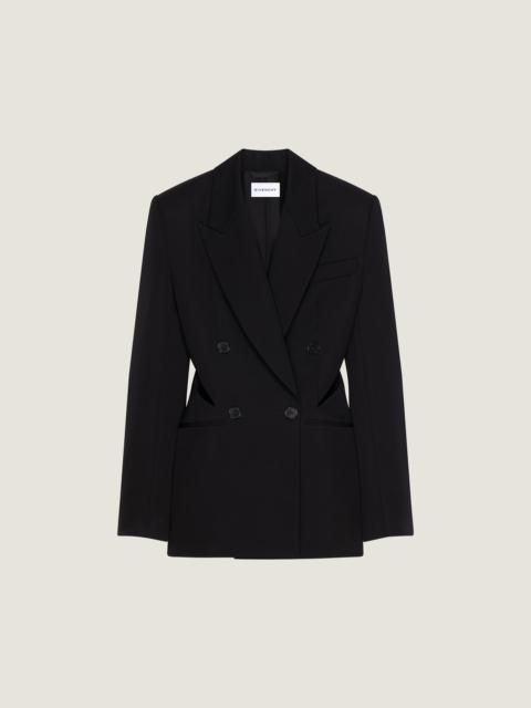 DOUBLE-BREASTED SLASHED JACKET IN WOOL