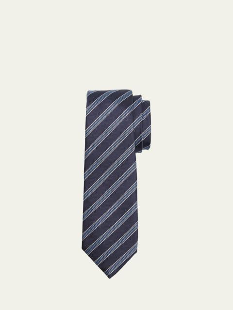 Men's Herringbone Stripe Silk Tie