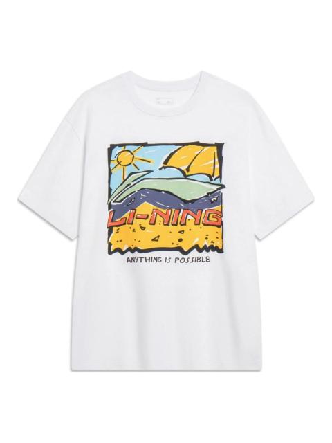 Li-Ning Anything Is Possible Cartoon Graphic T-shirt 'White' AHST543-1