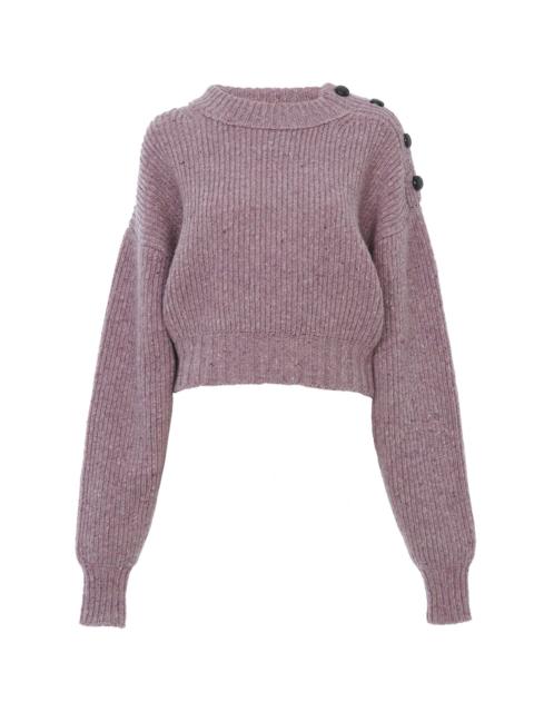 CROPPED MOCK-NECK SWEATER IN A MERINO WOOL KNIT