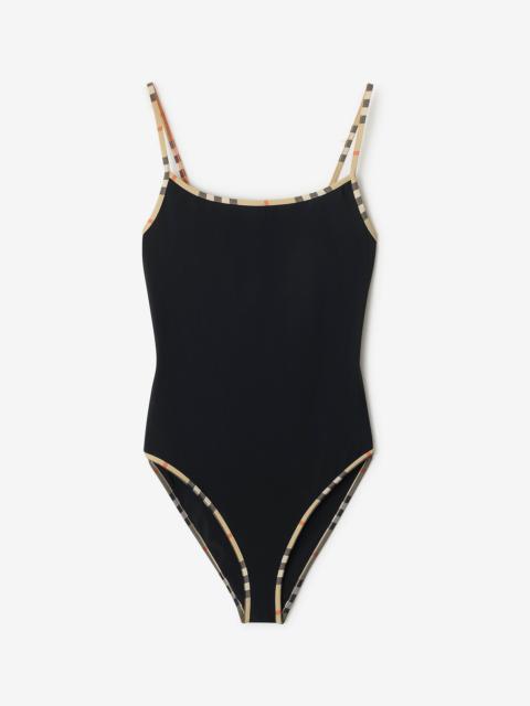 Check Trim Swimsuit
