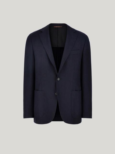 KEI NAVY BLUE MODERN-FIT JACKET IN PURE IMPECCABILE WOOL
