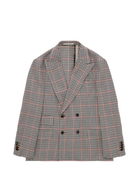plaid double-breasted blazer