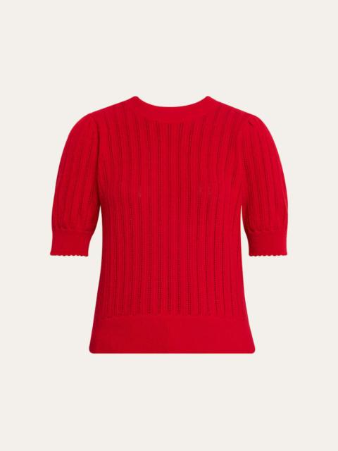The Ladder Pointelle Cashmere Sweater