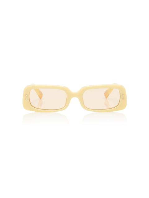 Rectangle-Frame Acetate Sunglasses yellow