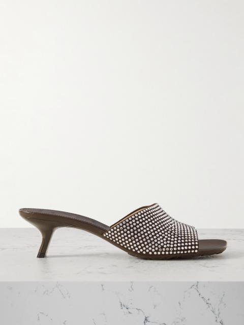 Petal Crystal-embellished Suede Mules