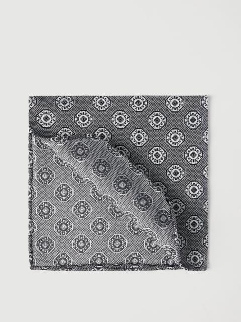 Silk pocket square with medallion design