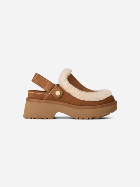 ® Women's Esmee Clog Sheepskin Shoes in Chestnut