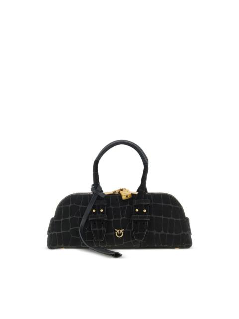 coconut-print metal logo handbag