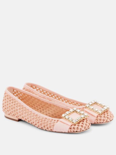 Tres Vivier embellished raffia ballet flats