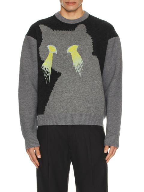 Cat Jacquard Knit Pullover
