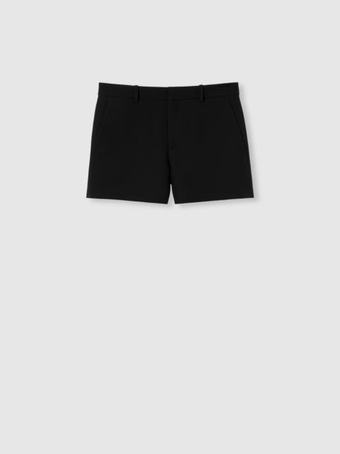 Wool silk shorts with embroidery
