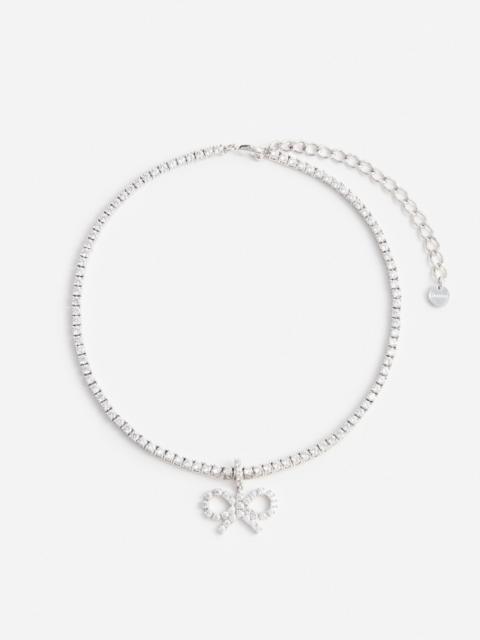 Crystal Bow Tennis Necklace