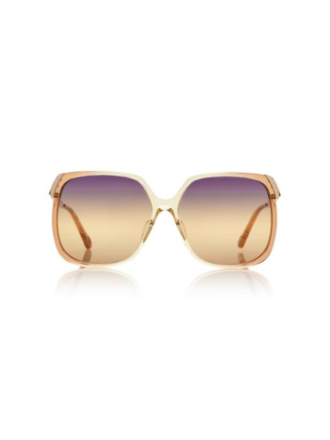 Aly Square-Frame Acetate Sunglasses multi