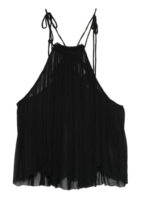 Akila pleated halterneck top