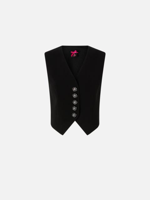 VEST WITH ROSE JEWEL BUTTONS