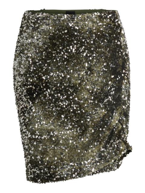 SLIM-FIT VELOUR MINI SKIRT WITH GATHERED DETAILS