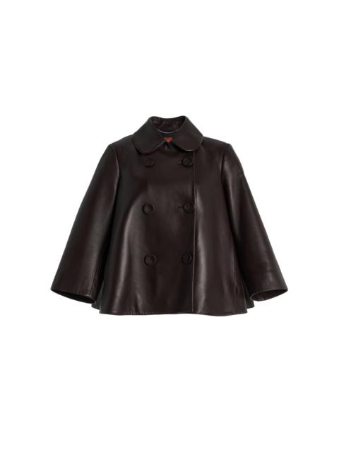 Hayden Leather Peacoat brown