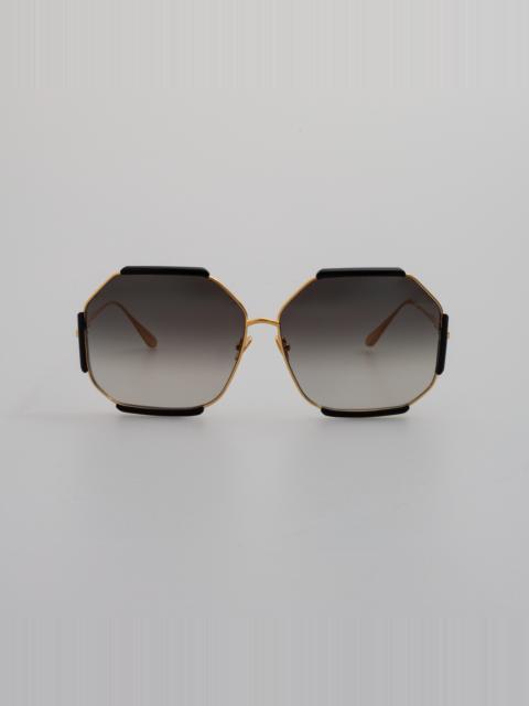 MARGOT HEXAGON SUNGLASSES IN BLACK