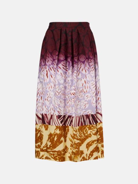 Printed cotton maxi skirt