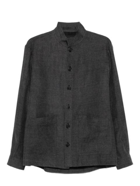 band-collar patch-pocket jacket