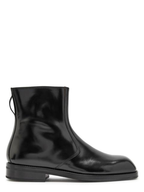Lemaire Glossed Leather Ankle Boots