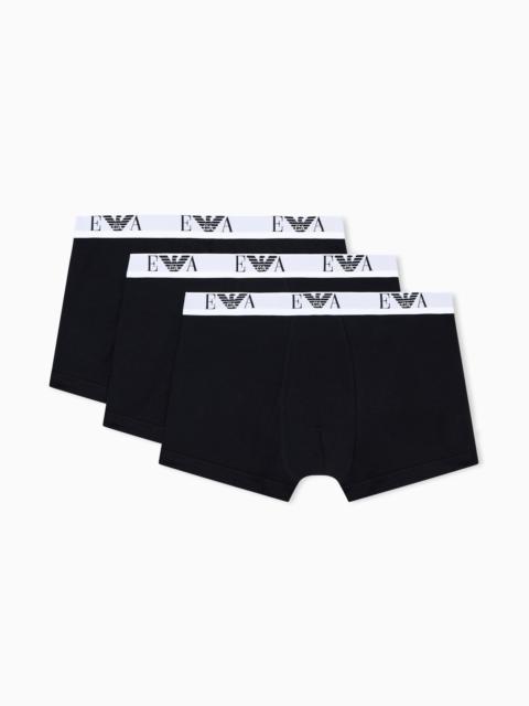 THREE-PACK OF STRETCH JERSEY BOXER BRIEFS WITH EA LOGOBAND
