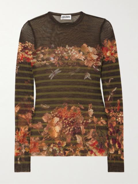 Marinière Grape Printed Mesh Top