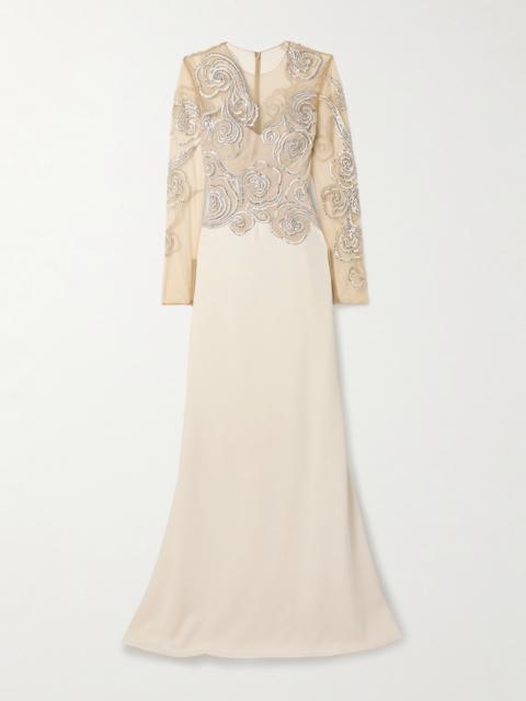 Crystal-embellished Tulle And Faille Gown