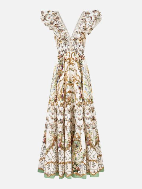 TIERED DRESS WITH NECK FRILL