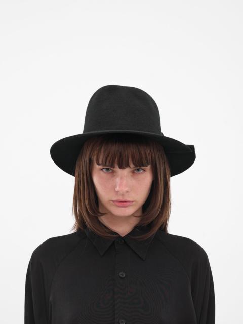 Black Wide Brim Pinched Fedora