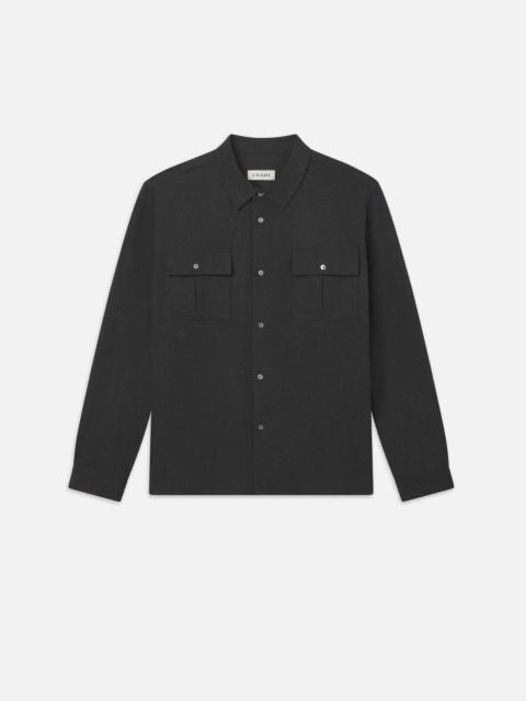 Classic Flannel Shirt in Grey Melange