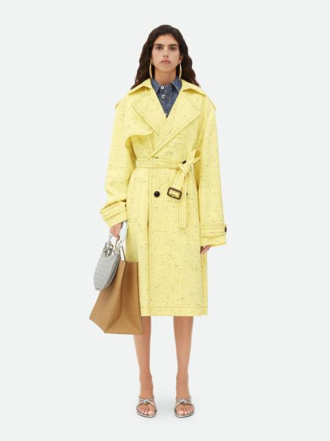 Textured Criss-Cross Viscose Silk Trench