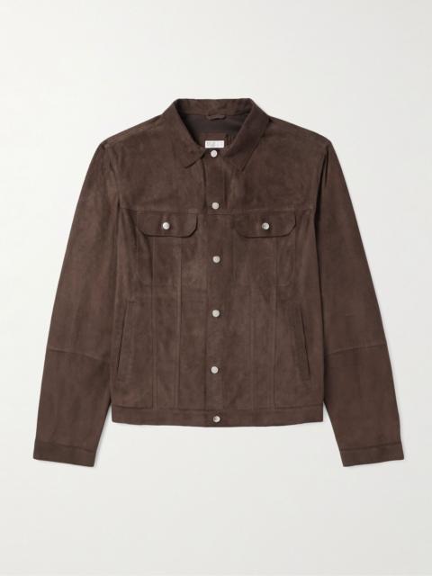 Suede Trucker Jacket Brown