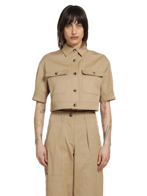 Stretch Cotton Cropped Jacket