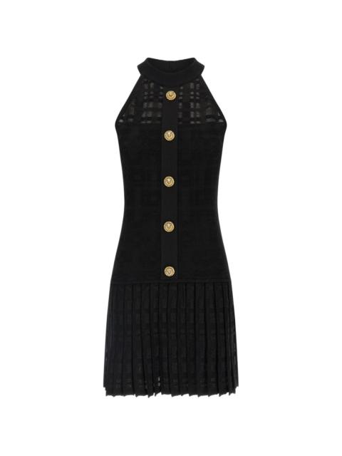 button knitted mini dress