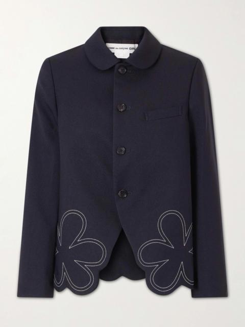 Embroidered Gabardine Blazer