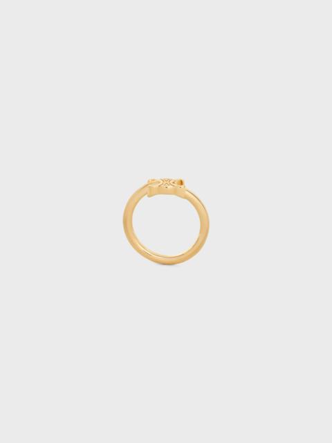 Triomphe Asymmetric Ring in Brass with Gold Finish