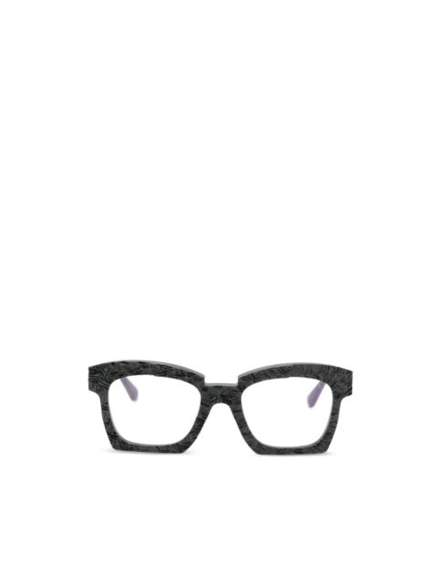 textured geometric-frame glasses